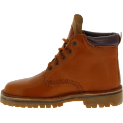 Handmade men's ankle boots in brown leather and Vibram sole