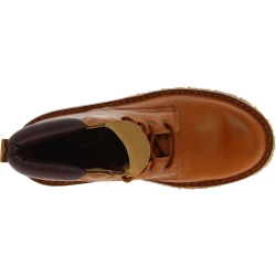 Handmade men's ankle boots in brown leather and Vibram sole
