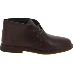 Men's dark brown leather chukka boots with winter lining