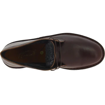 Men's dark brown leather chukka boots with winter lining