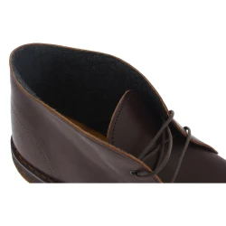 Desert boots homme en cuir marron foncé avec doublure d'hiver