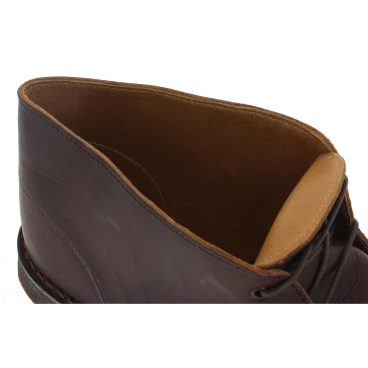 Botas desierto para hombre de cuero marrón oscuro con forro de invierno