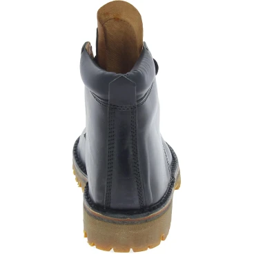 Handmade women's ankle boots in black leather and Vibram sole