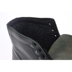 Herren stiefeletten aus Schwarz Leder mit Winterfutter