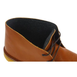 Women's tan leather chukka boots with winter lining