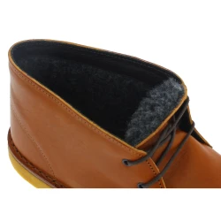 Botas desierto para mujer de cuero marrón con forro de invierno
