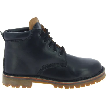 Botines hombre hechos a mano en piel negro y suela Vibram
