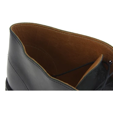 Men's black leather chukka boots with winter lining