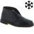 Botas desierto para mujer de cuero negro con forro de invierno