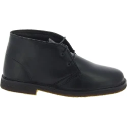 Women's black leather chukka boots with winter lining