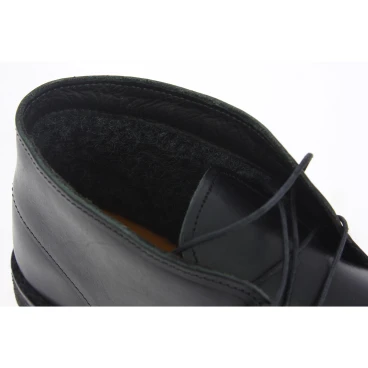 Botas desierto para mujer de cuero negro con forro de invierno