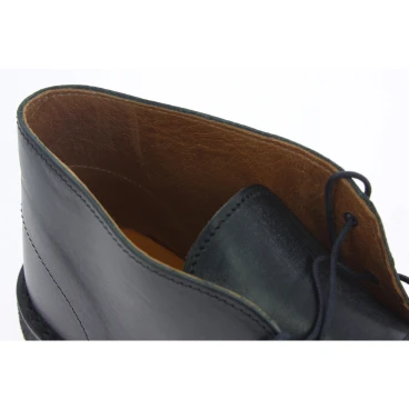 Botas desierto para mujer de cuero negro con forro de invierno