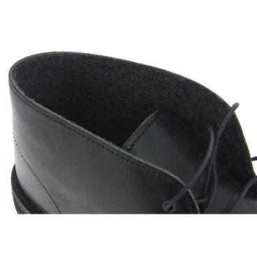 Women's black leather chukka boots with winter lining