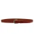 Brown leather belt with metal scaled buckle