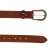 Brown leather belt with metal scaled buckle