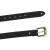Ceinture en cuir noir avec boucle et pointe en métal gravé
