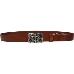 Ceinture en cuir pleine fleur avec boucle fleur de lys florentine