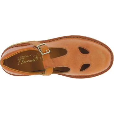 Chaussures salomé femme en cuir marron artisanales fabriqué en Italie
