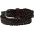 Hand woven belt in dark brown vegetable tanned leather