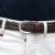 Ceinture tissée à la main en cuir au tannage végétal marron foncé