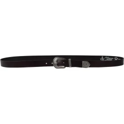 Ceinture en cuir marron pour femme avec boucle western