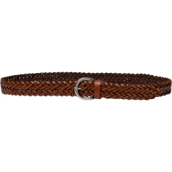 Handmade braided belt in tan vegetable tanned leather