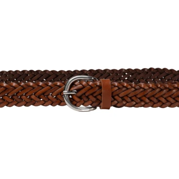 Handmade braided belt in tan vegetable tanned leather