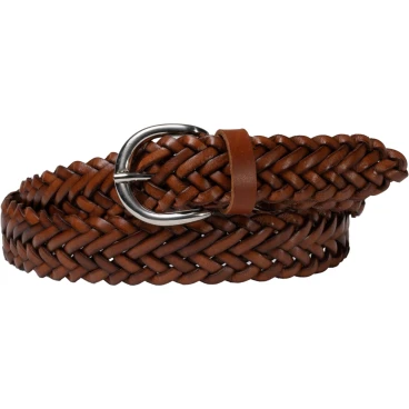 Handmade braided belt in tan vegetable tanned leather
