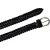 Handmade unisex braided belt in black vegetable tanned leather