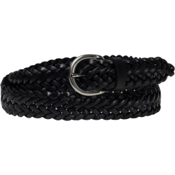 Cinturón cuero unisexo trenzado curtido vegetal color negro artisanales