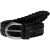 Ceinture tressée à la main en cuir noir au tannage végétal