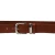 Handmade tan leather belt with metal buckle and loop
