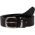 Handmade dark brown leather belt with metal buckle and loop