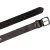 Handmade dark brown leather belt with metal buckle and loop