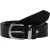 Handmade black leather belt with metal buckle and loop