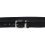 Handmade black leather belt with metal buckle and loop