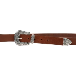 Ceinture western en cuir pour femme avec boucle gravé