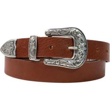 Ceinture western en cuir pour femme avec boucle gravé