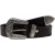 Dark brown leather western belt for women with metal buckle engraved