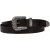 Dark brown leather western belt for women with metal buckle engraved