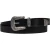 Black leather western belt for women with metal buckle engraved