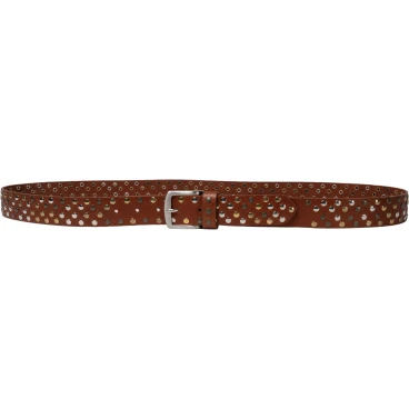 Handmade metal studded leather belt brown color unisex
