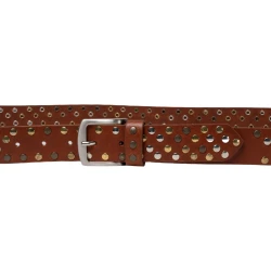 Handgefertigter gürtel mit bunten Metallnieten unisex