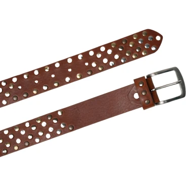 Handgefertigter gürtel mit bunten Metallnieten unisex
