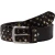 Handmade metal studded leather belt dark brown color unisex