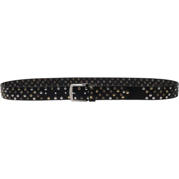 Cintura in pelle nera con borchie metalliche unisex