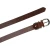Genuine brandy leather belt with classic rectangular metal buckle