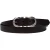 Handmade dark brown leather belt with metal figure eight buckle