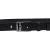 Handmade black leather belt rectangular buckle with flat pin