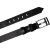 Ceinture en cuir noir boucle rectangulaire avec épingle plate